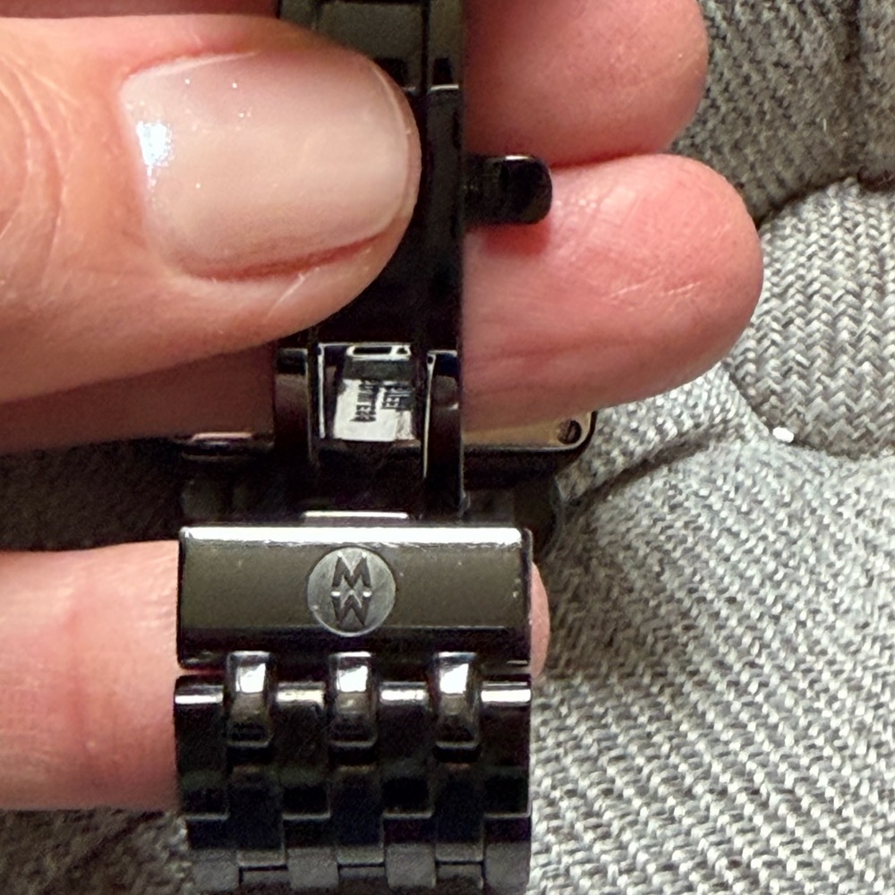 Michele Deco Diamond Chronograph Black On Black Women’s’ Watch - Picture 11 of 13